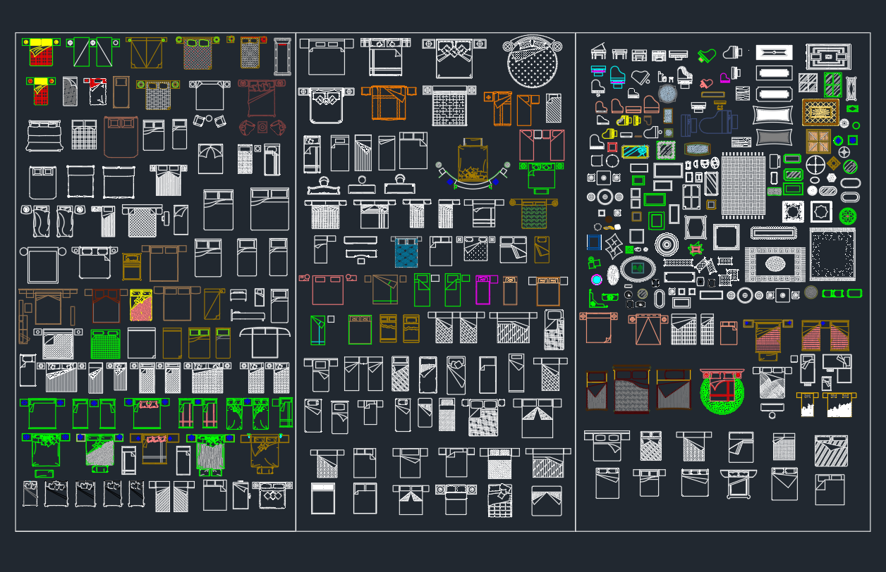 Bedroom Furniture CAD Blocks: Free DWG Files for AutoCAD