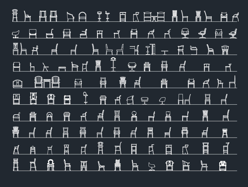 Chairs CAD Blocks DWG: Free AutoCAD Drawing for Furniture Design