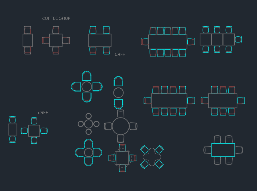 Coffee Shop Table CAD Block DWG | AutoCAD Drawing Download