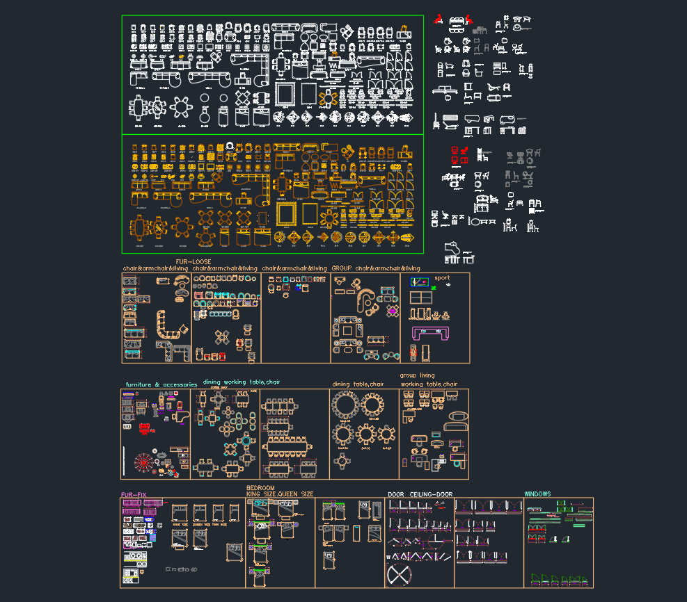 Furniture Equipment CAD Blocks: Free DWG Files for AutoCAD