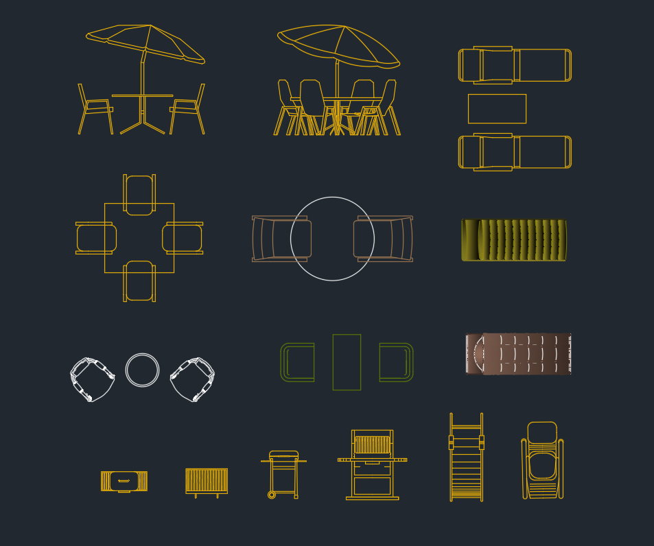 Outdoor Furniture CAD Blocks: Free DWG Files for AutoCAD Design
