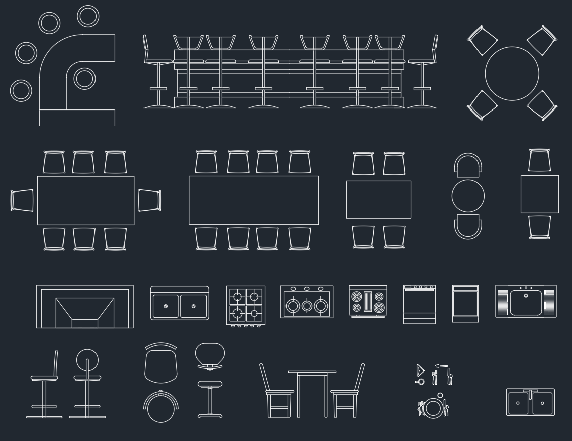 Bar Furniture CAD Blocks: Free DWG Files for AutoCAD Design