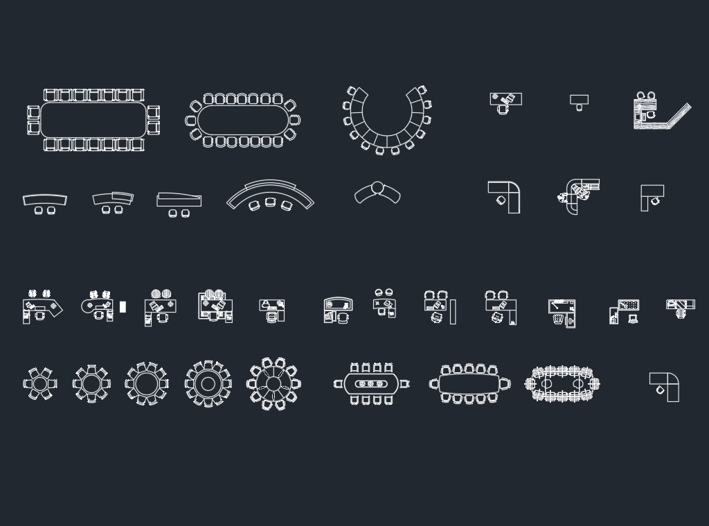 Office Desks CAD Blocks – Free DWG Download for AutoCAD