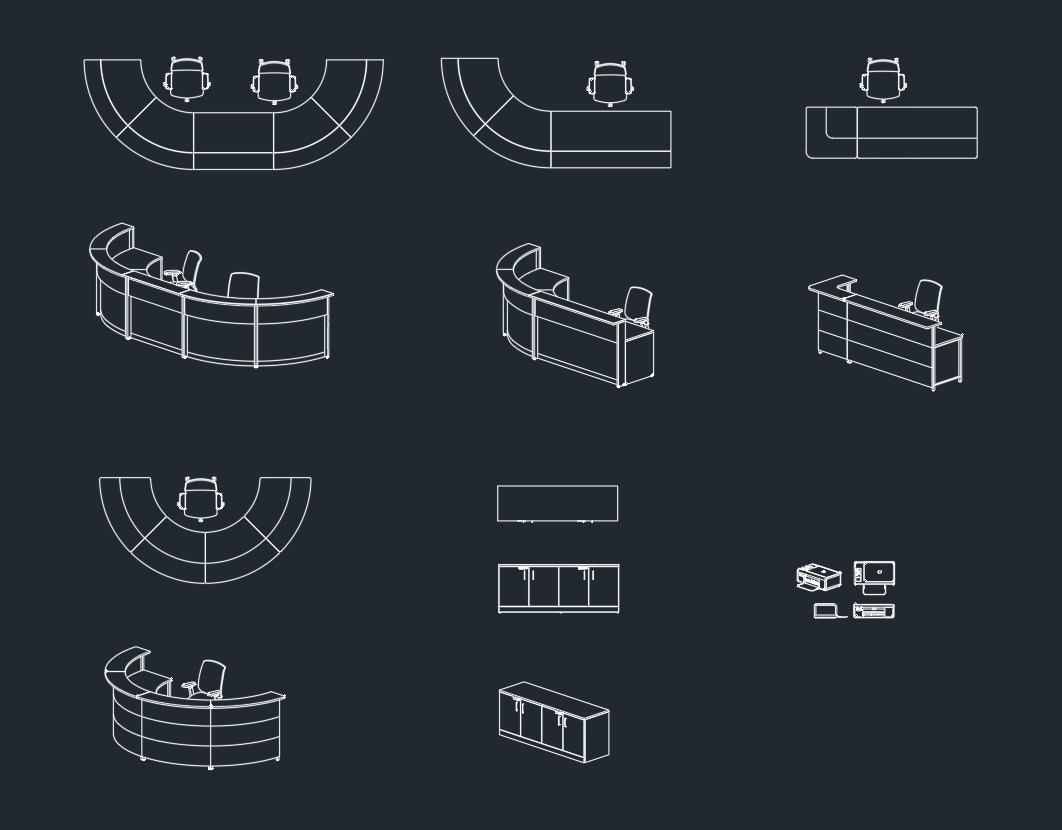 Reception Desk CAD Block DWG File | AutoCAD Drawing Download