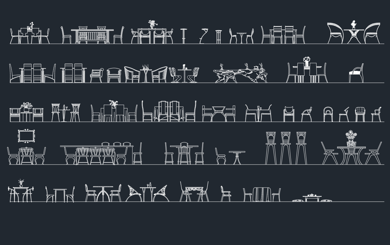 Tables and Chairs CAD Blocks – Free DWG Files for AutoCAD