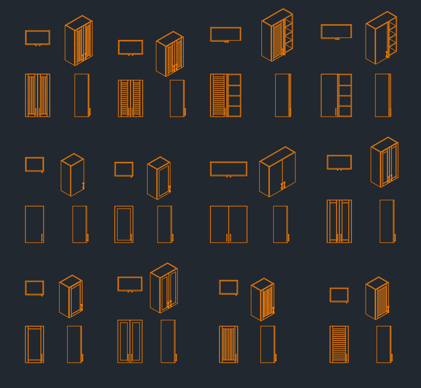 Wall Cabinet CAD Block Download – Free DWG File for AutoCAD