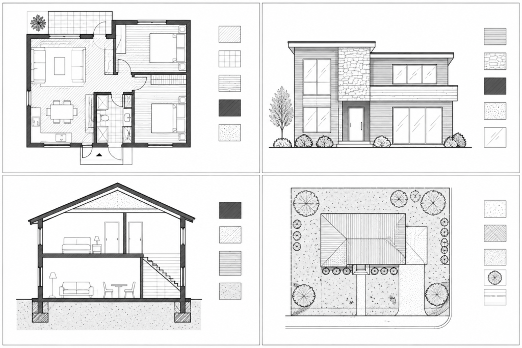 Architectural CAD Hatches and Poché: A Practical Drawing Hierarchy architectural CAD illustration