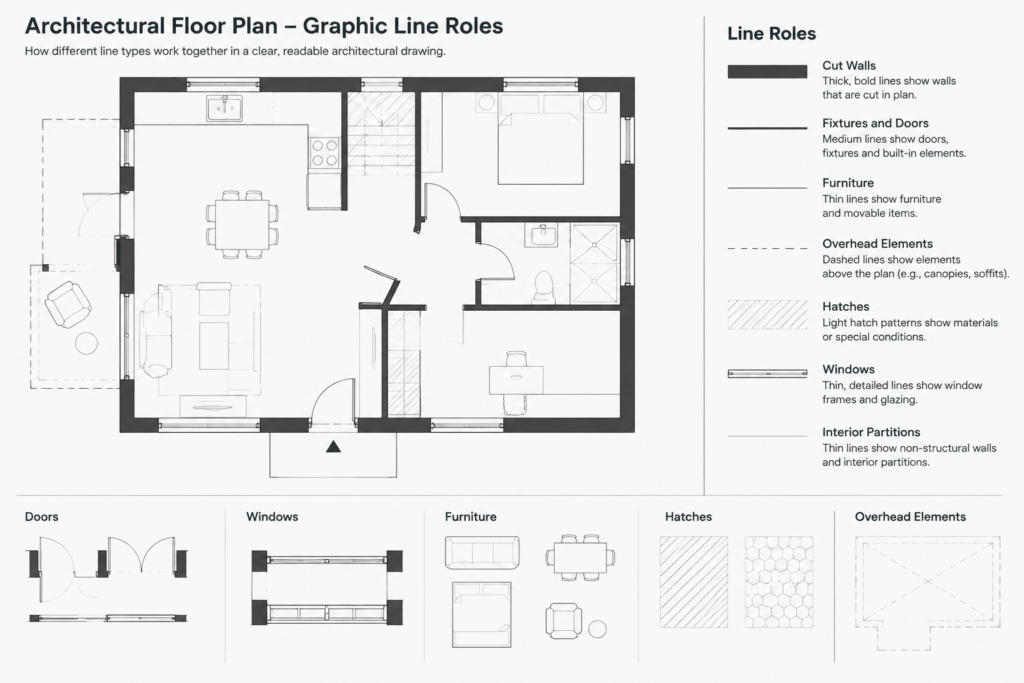 Architectural CAD Lineweights: A Practical Plot Hierarchy for Clear Drawings architectural CAD illustration