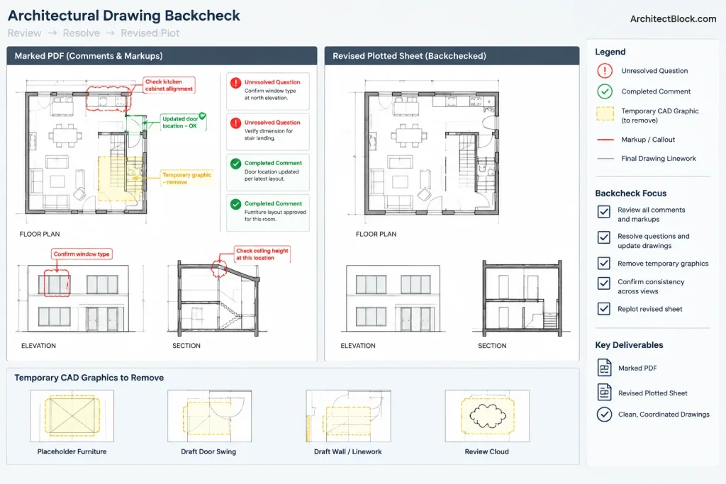 Architectural CAD Redline Workflow: From Markup to Verified Drawing Change architectural CAD illustration