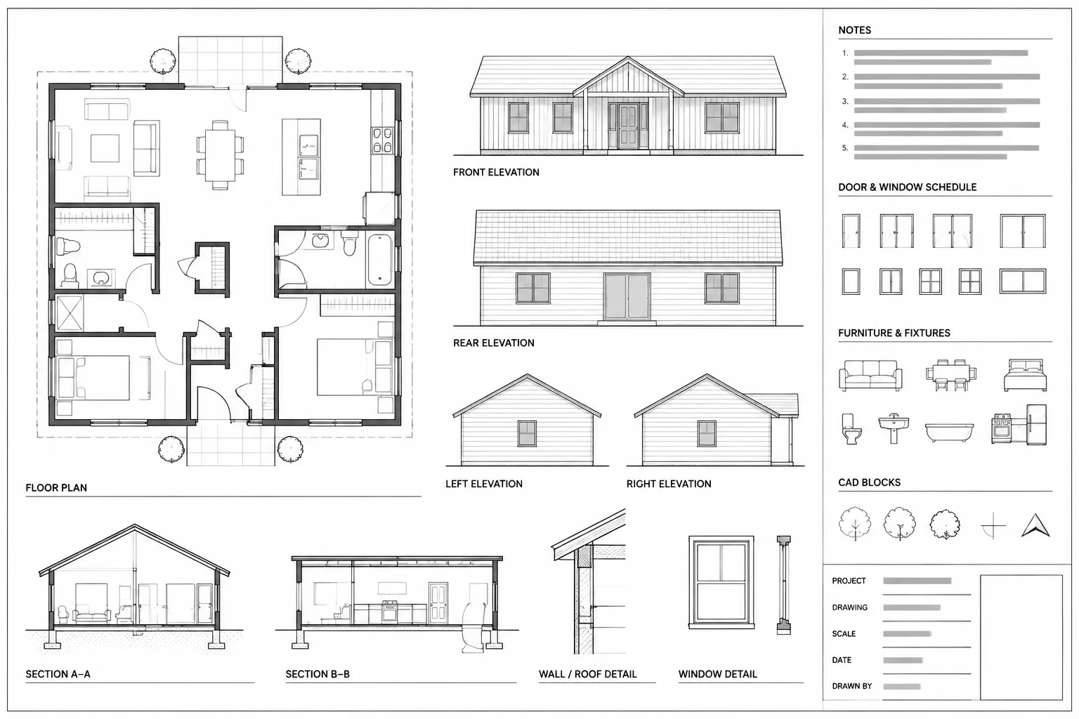 Architectural CAD Sheet Composition: How to Arrange Views, Notes, and White Space