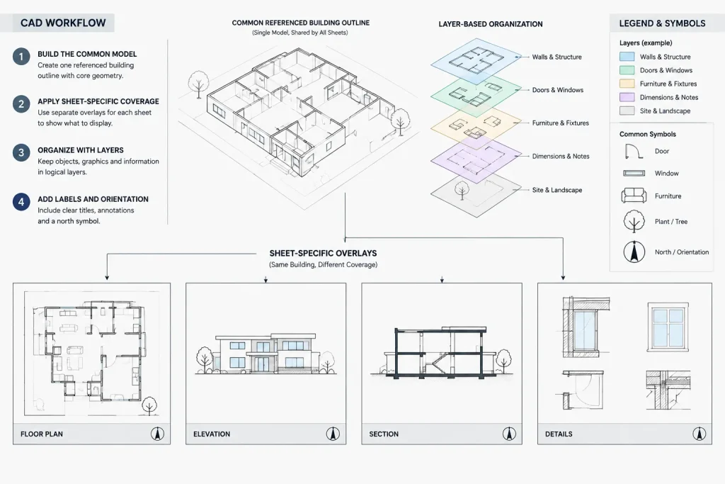 Architectural Key Plans in CAD: A Practical Setup and Coordination Workflow architectural CAD illustration