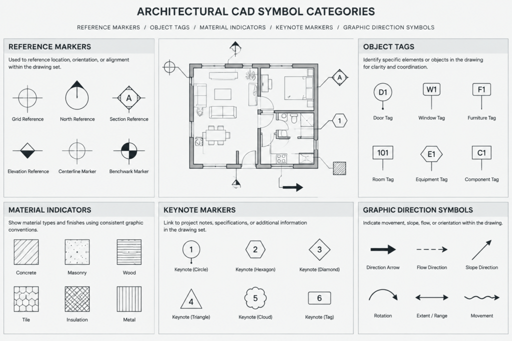 Architectural Plan Symbols in CAD: How to Build Clear, Consistent Drawing Legends architectural CAD illustration