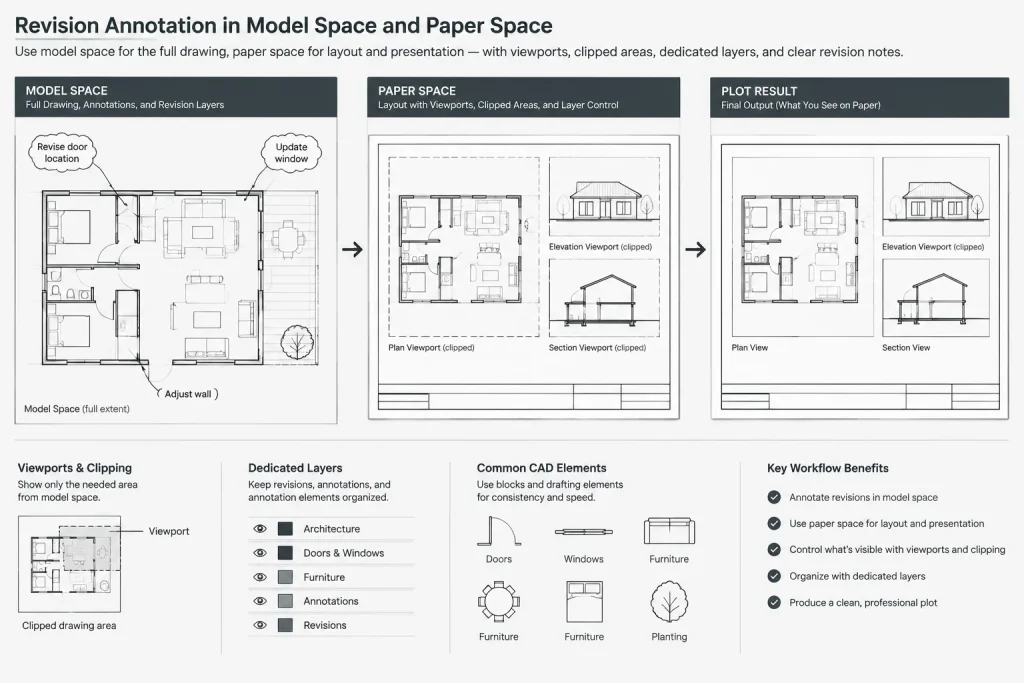 Architectural Revision Clouds and Delta Tags in CAD: A Controlled Drawing Workflow architectural CAD illustration