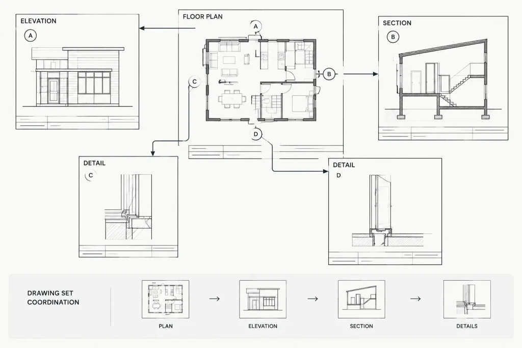 Architectural Sheet Numbering in CAD: A Practical Drawing Set Workflow architectural CAD illustration