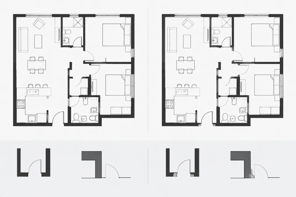 Architectural Wall Poche in CAD: A Practical Workflow for Clear Floor Plans architectural CAD illustration