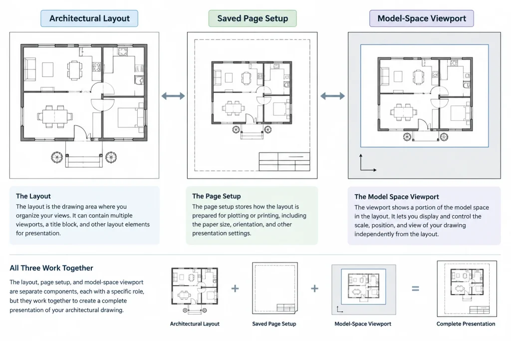 AutoCAD Page Setups for Consistent Architectural PDF Sheets architectural CAD illustration