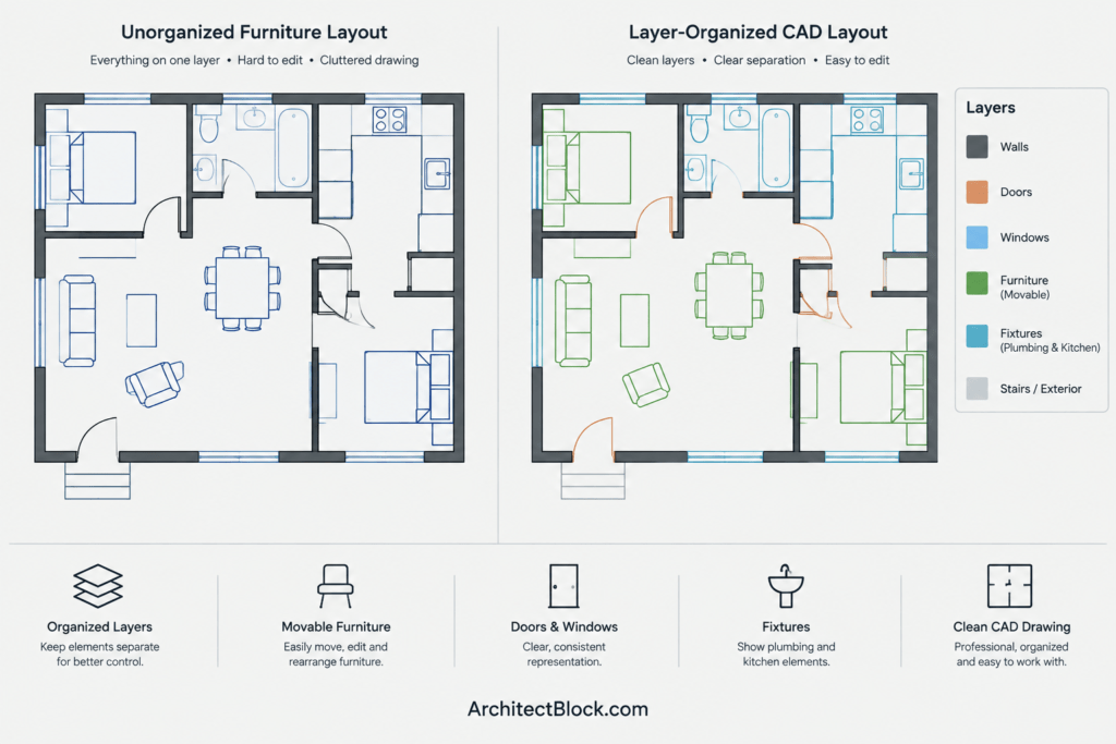 Auxiliary Furniture DWG Blocks for AutoCAD | Free Download architectural CAD illustration