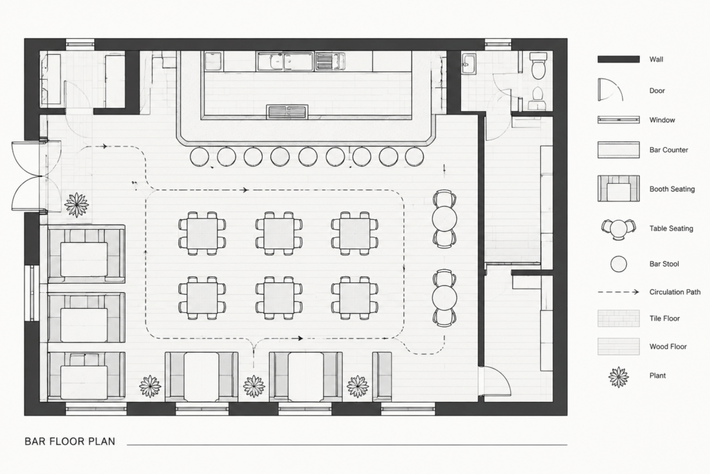 Bar Furniture CAD Blocks: Free DWG Files for AutoCAD Design architectural CAD illustration