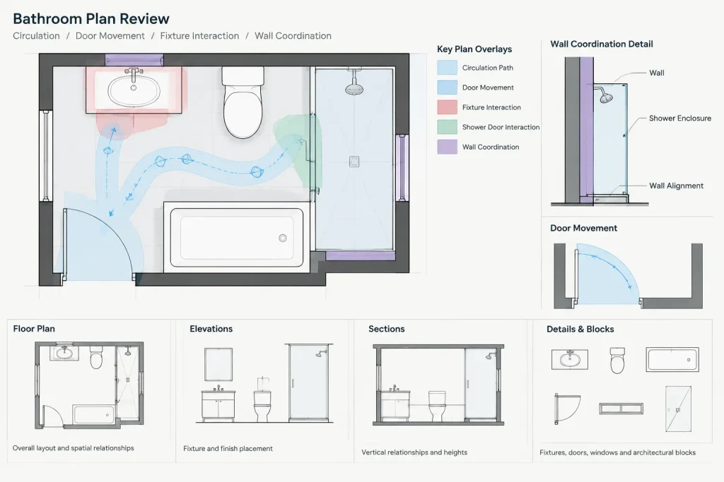 Bathroom Layout Size 1.9×1.9m DWG CAD Block Download architectural CAD illustration
