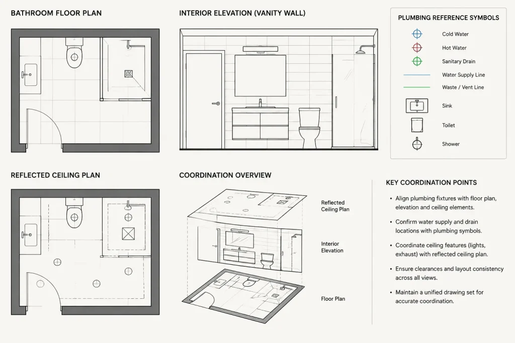 Bathroom Layout Size 3.9×1.9m DWG CAD Block for AutoCAD Drawing architectural CAD illustration