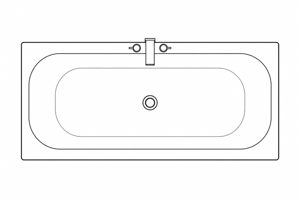 Bathtub CAD Block DWG File Download for AutoCAD Design architectural CAD illustration