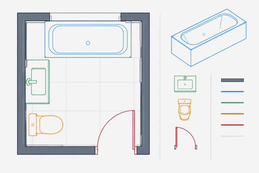 Bathtub CAD Block DWG File Download for AutoCAD Design architectural CAD illustration