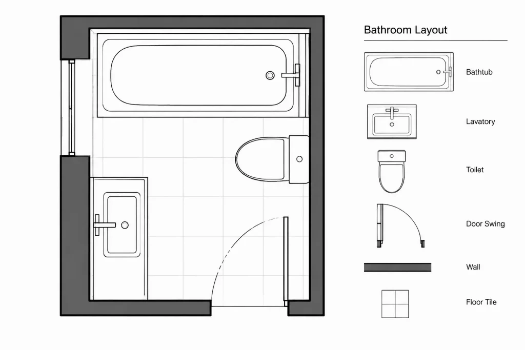Bathtubs Cotto DWG CAD Block – Free AutoCAD Drawing Download architectural CAD illustration
