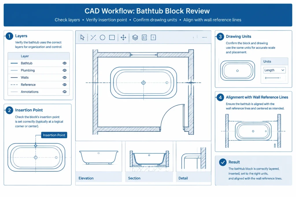 Bathtubs Cotto DWG CAD Block – Free AutoCAD Drawing Download architectural CAD illustration