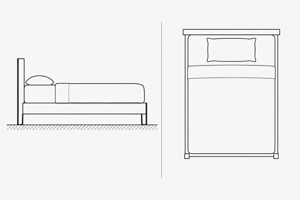 Beds Side View CAD Block | AutoCAD DWG File Download architectural CAD illustration