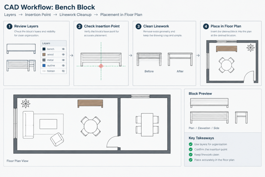Benches Furniture CAD Blocks – Free AutoCAD DWG Download architectural CAD illustration