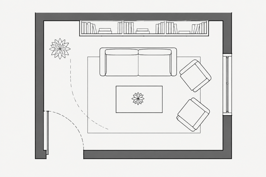 Bookshelf CAD Block Download – Free DWG File for AutoCAD architectural CAD illustration
