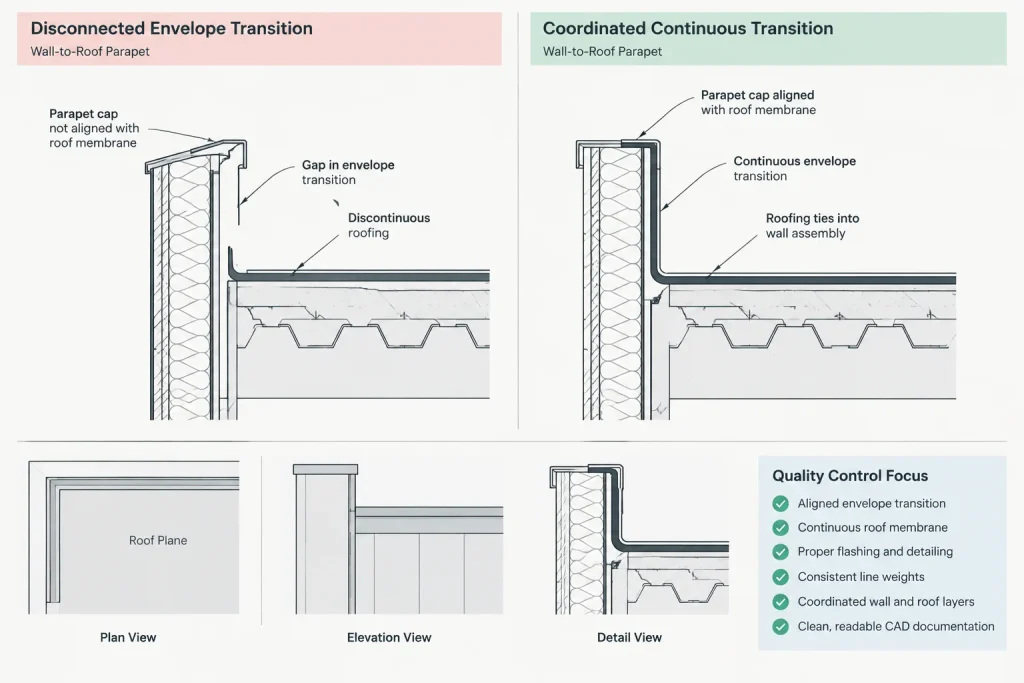 Building Envelope Control Layers in CAD Details: A Continuity-First Workflow architectural CAD illustration