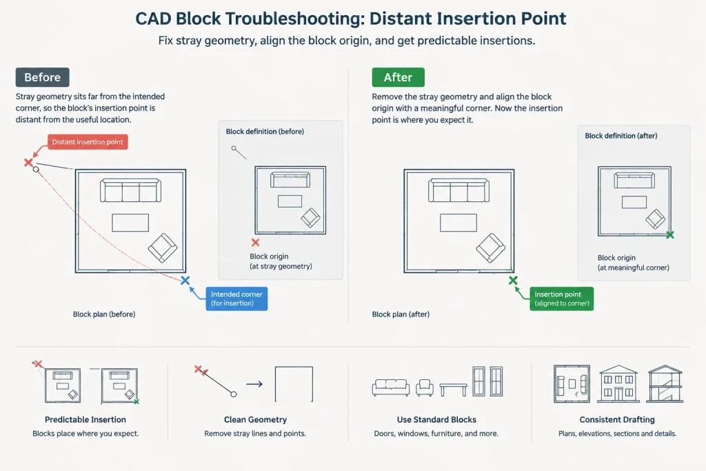 CAD Block Insertion Points: A Practical Guide for Architectural Drawings architectural CAD illustration