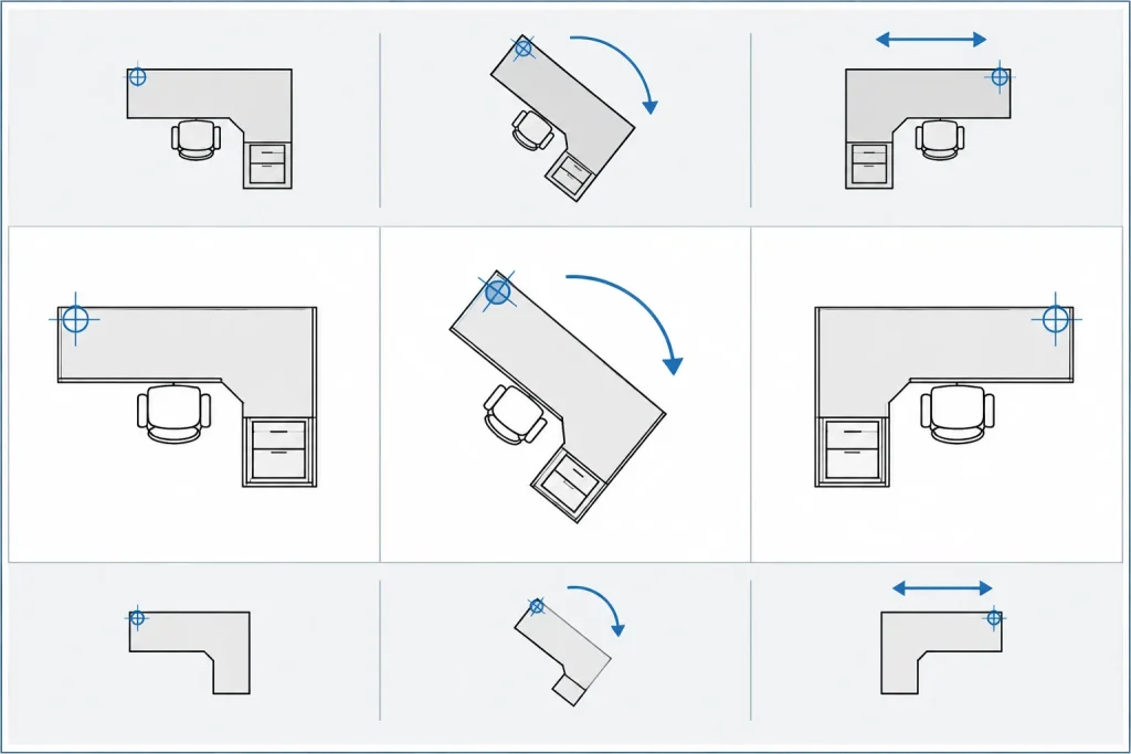 CAD Block Rotation and Mirroring: How to Prevent Orientation and Text Errors architectural CAD illustration