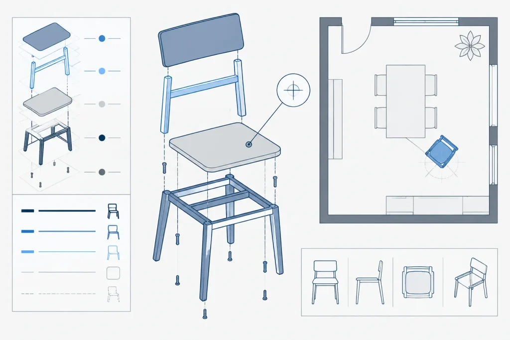 Chair and Armchair CAD Blocks – Free AutoCAD DWG Drawings architectural CAD illustration