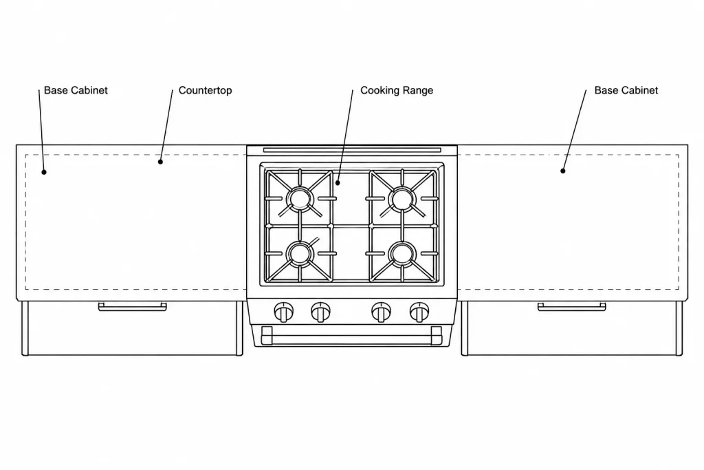 Cooking Range CAD Block – Free AutoCAD DWG Download architectural CAD illustration