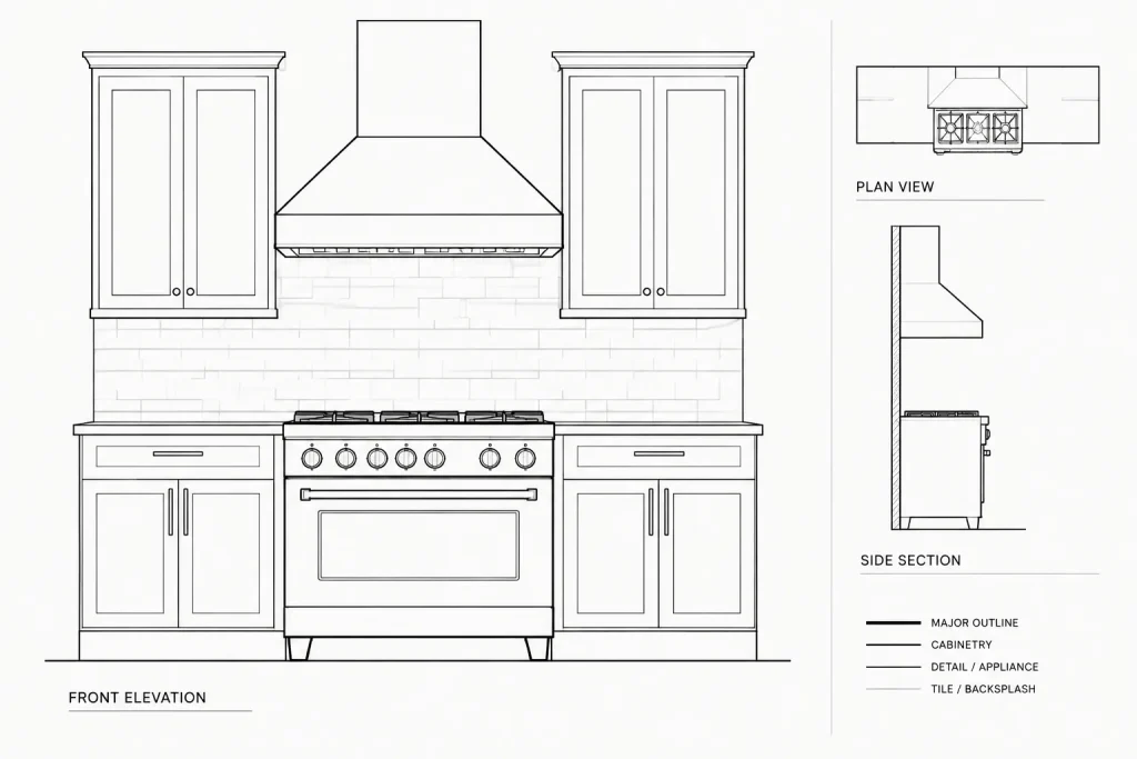 Cooking Range CAD Block – Free AutoCAD DWG Download architectural CAD illustration