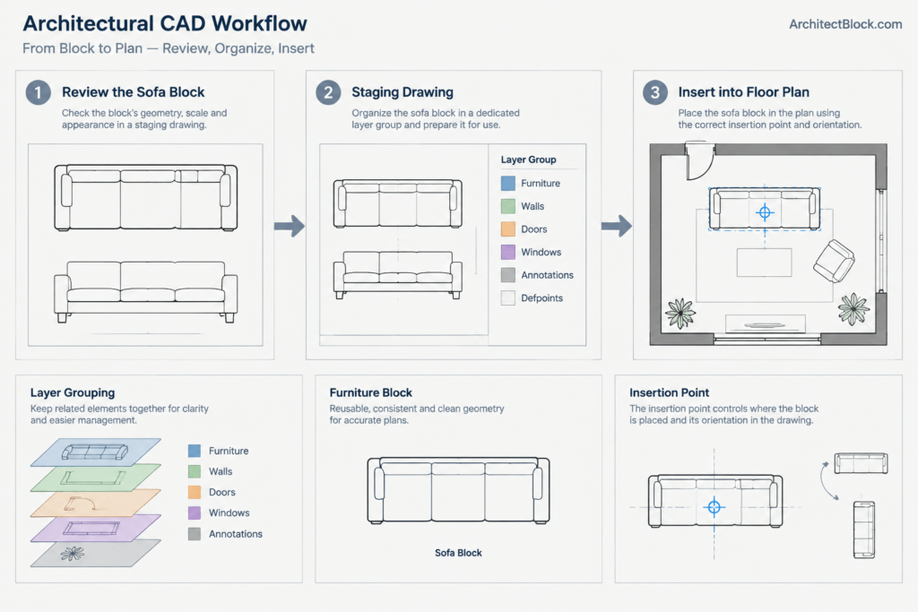 Couches and Sofas in Plan DWG: Free AutoCAD Block Download architectural CAD illustration
