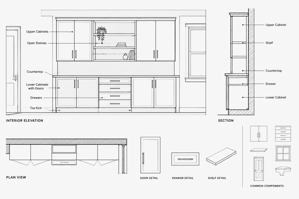 Cupboards CAD Blocks: Free AutoCAD DWG Files for Download architectural CAD illustration