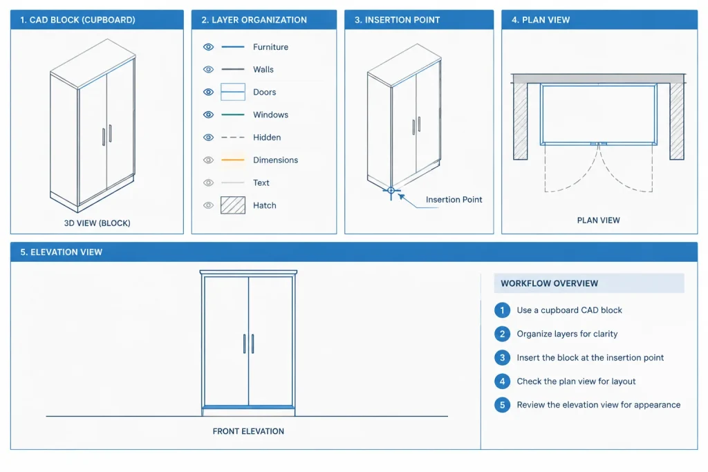 Cupboards CAD Blocks: Free AutoCAD DWG Files for Download architectural CAD illustration