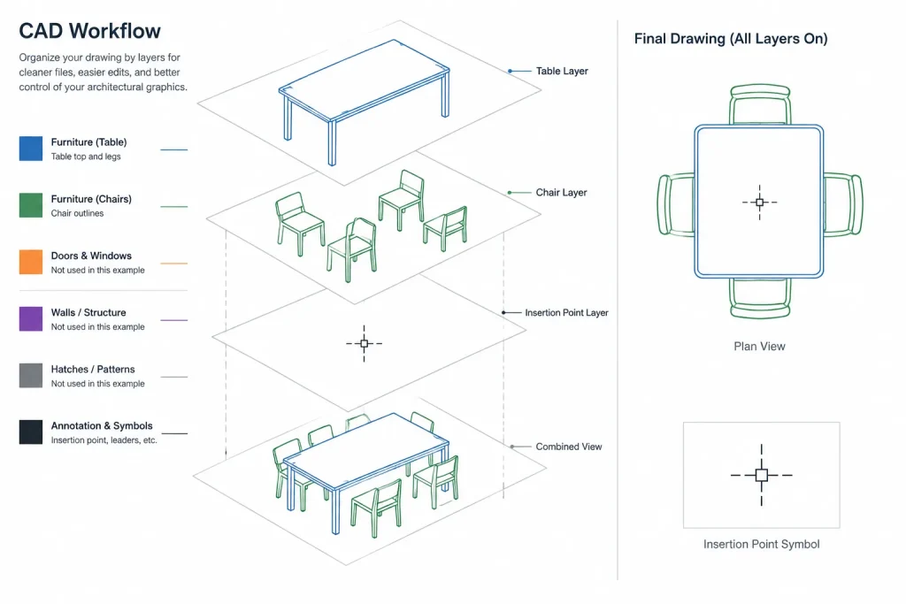 Dining Set CAD Block: Free AutoCAD DWG File Download architectural CAD illustration
