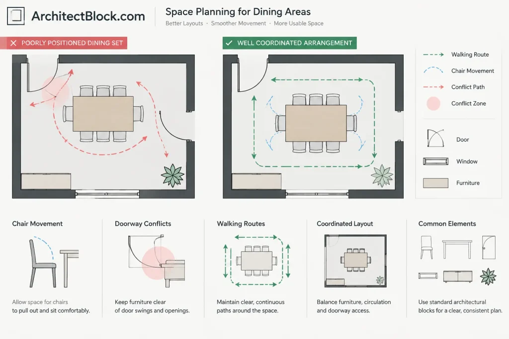 Dining Set CAD Block: Free AutoCAD DWG File Download architectural CAD illustration