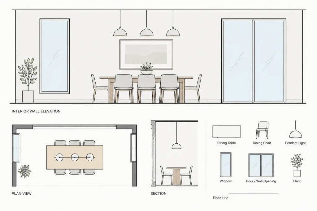 Dining Tables Elevation DWG: AutoCAD CAD Block Download architectural CAD illustration