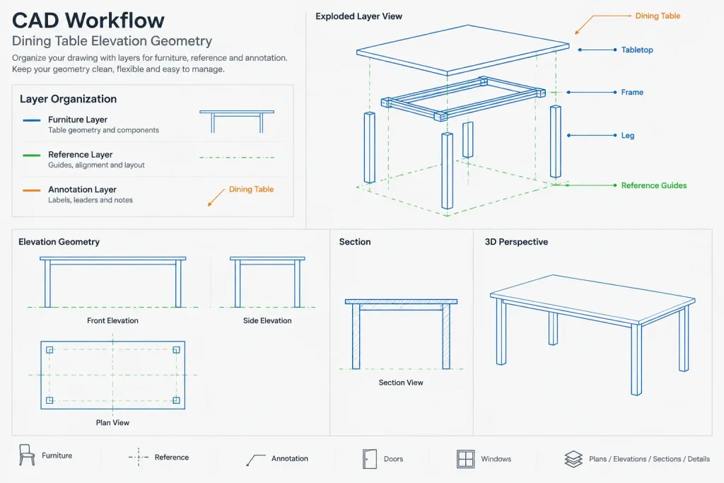 Dining Tables Elevation DWG: AutoCAD CAD Block Download architectural CAD illustration