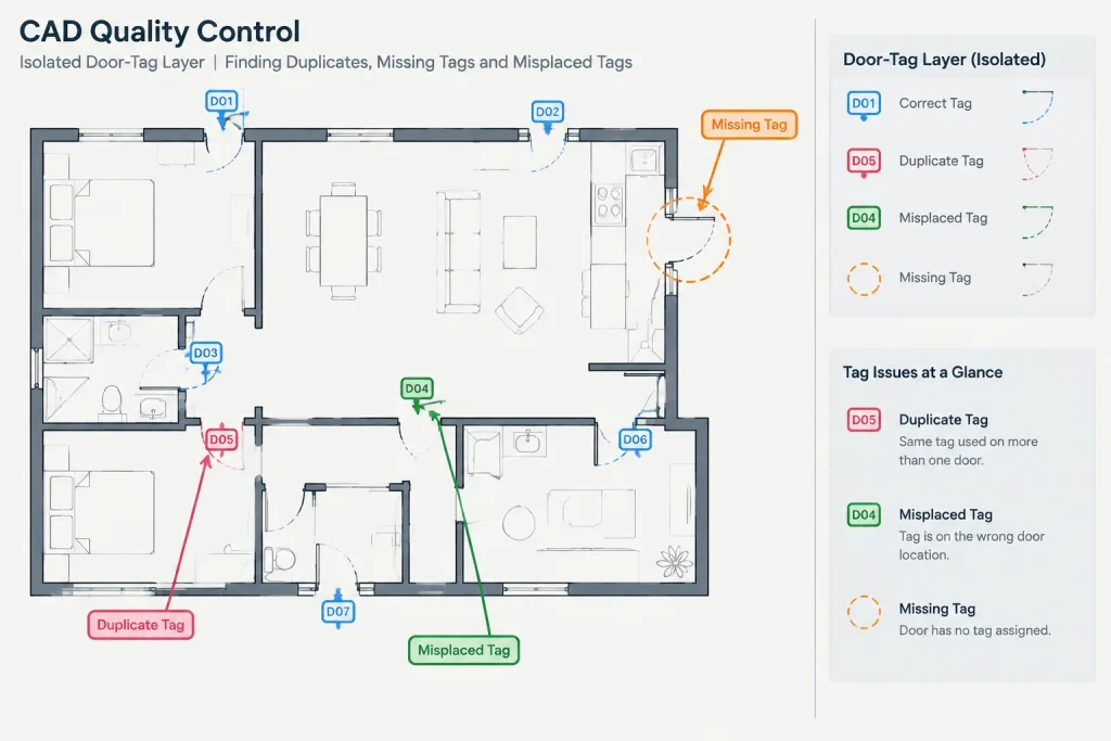 Door Numbering in Architectural CAD: A Reliable Plan and Schedule Workflow architectural CAD illustration