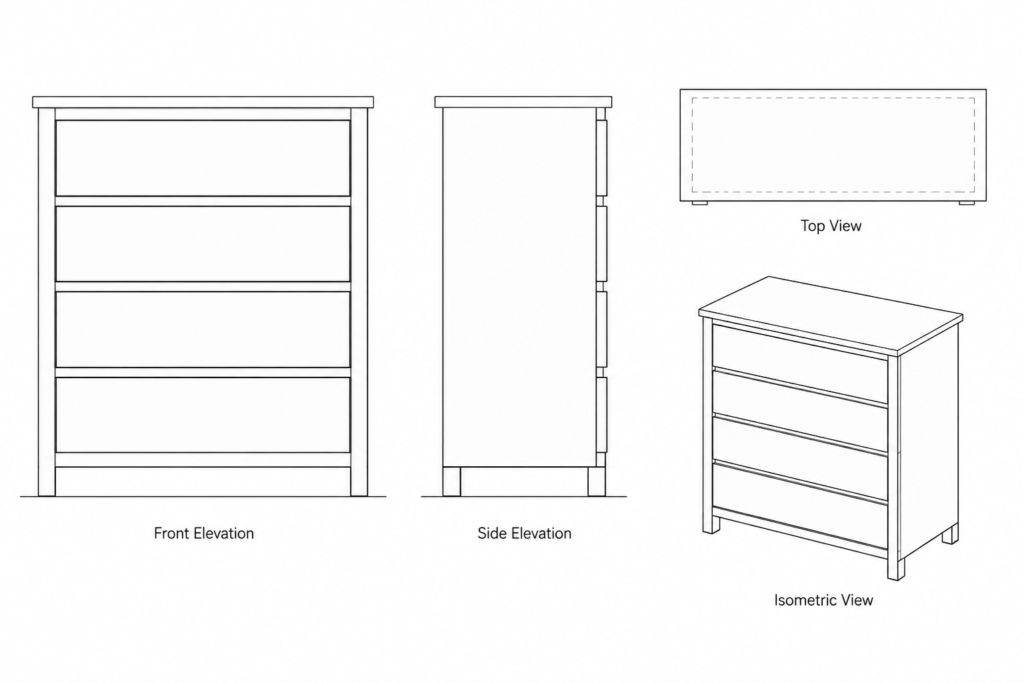 Drawer Cabinet CAD Block – Free AutoCAD DWG File Download architectural CAD illustration
