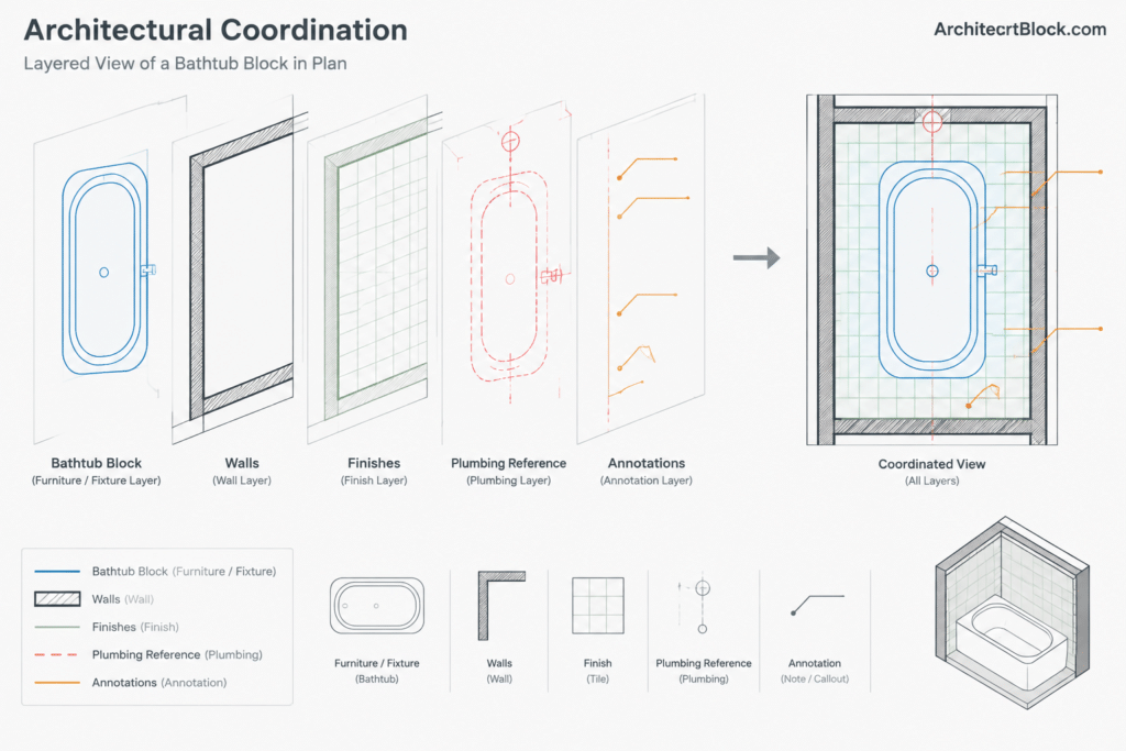 Free Bathtub CAD Blocks DWG for AutoCAD Drawings architectural CAD illustration