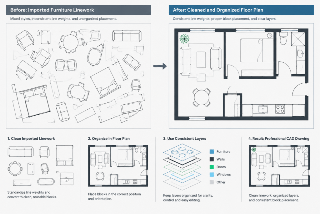Free Furniture CAD Blocks: Download DWG Files for AutoCAD architectural CAD illustration