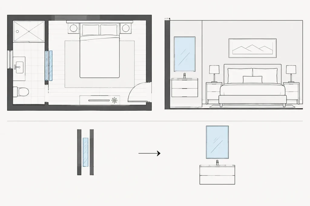 Free Mirror CAD Block DWG Download for AutoCAD Drawings architectural CAD illustration