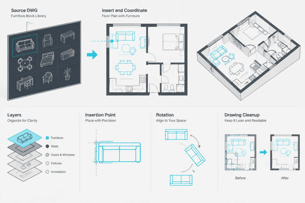 Furniture Equipment CAD Blocks: Free DWG Files for AutoCAD architectural CAD illustration